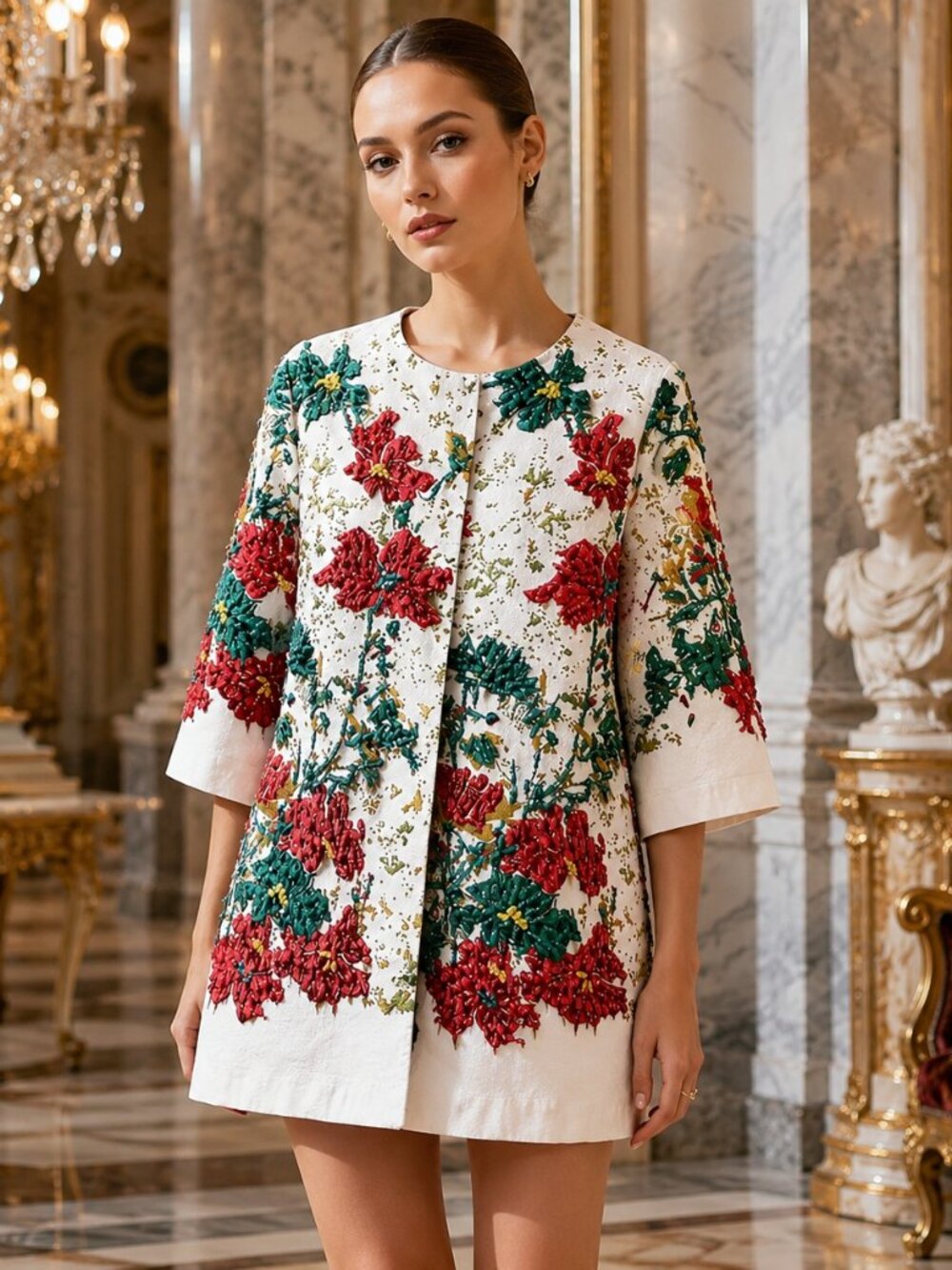 Luxury Couture Runway Designer Glamorous Jacket Coat Trench Cardigan Cape Blazer